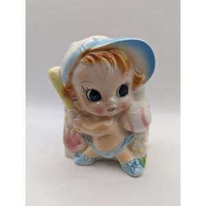 Vintage Baseball Baby Nursery Planter Made in Japan C-3136